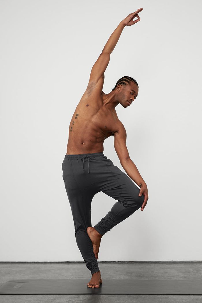 Dark Grey Alo Yoga Revitalize Men's Pants | 95148KJOM