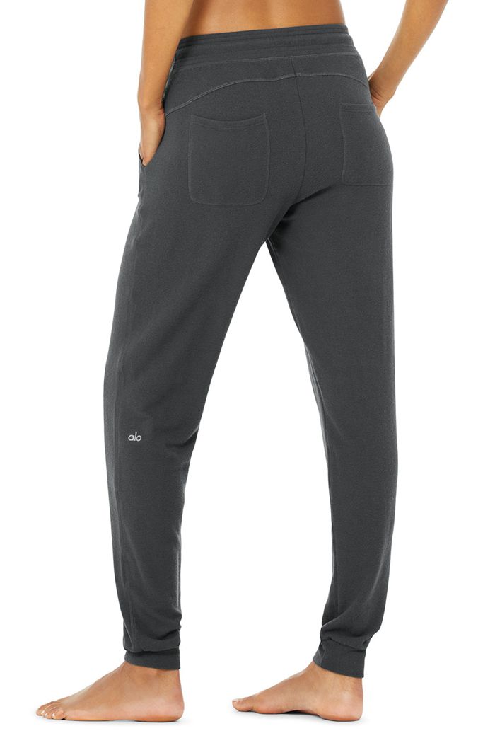 Dark Grey Alo Yoga Soho Sweat Women's Pants | 03149CLRE