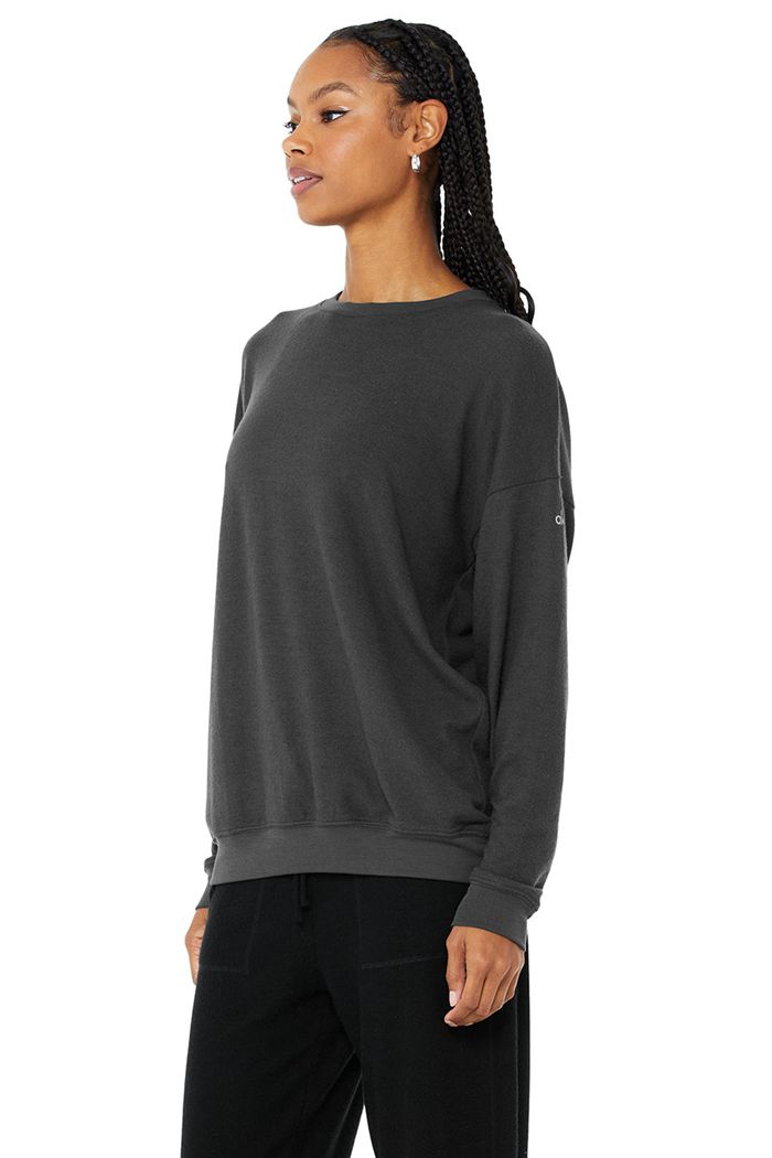 Dark Grey Alo Yoga Soho Women's Pullover | 80273GTCJ