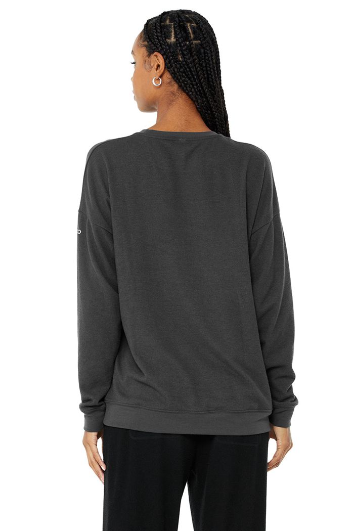 Dark Grey Alo Yoga Soho Women's Pullover | 80273GTCJ