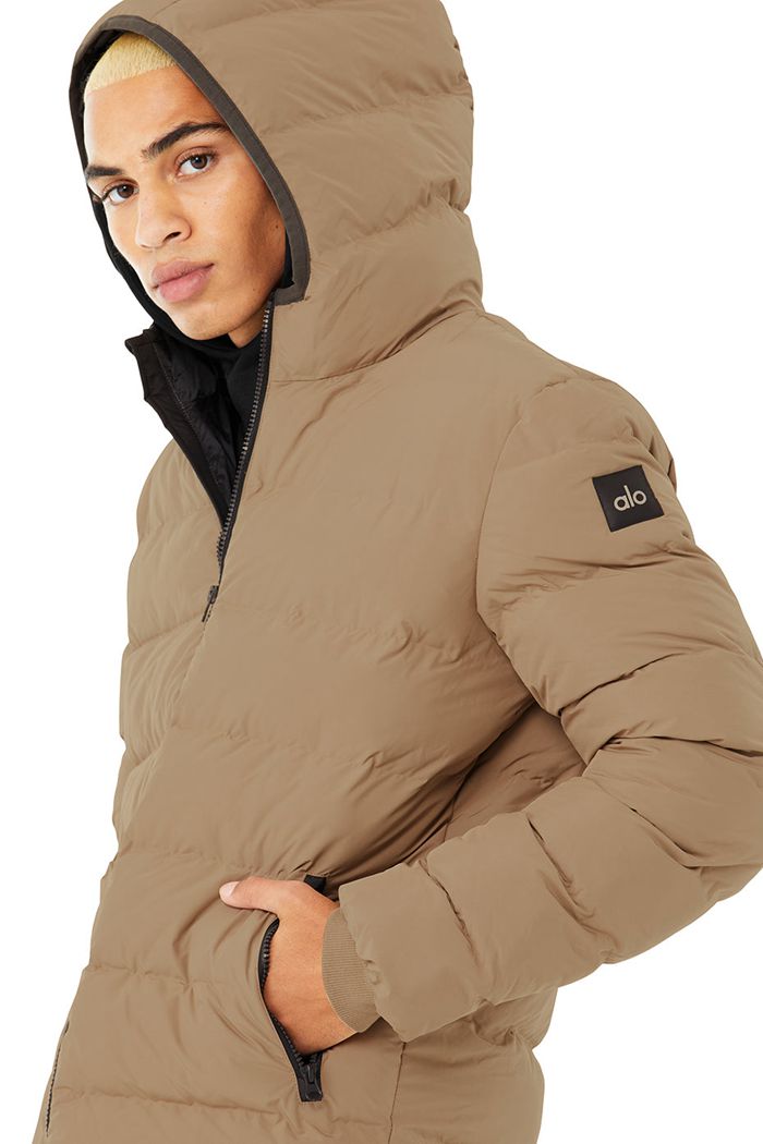 Dark Grey Alo Yoga Vail Puffer Men's Jackets | 32486LRQV