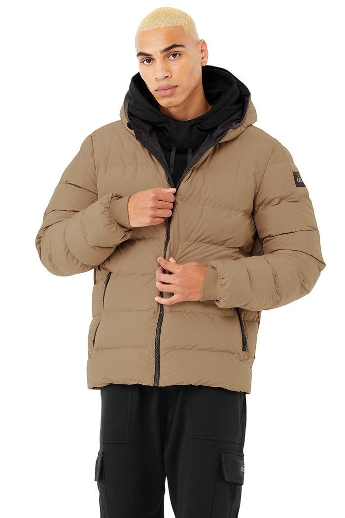 Dark Grey Alo Yoga Vail Puffer Men's Jackets | 32486LRQV