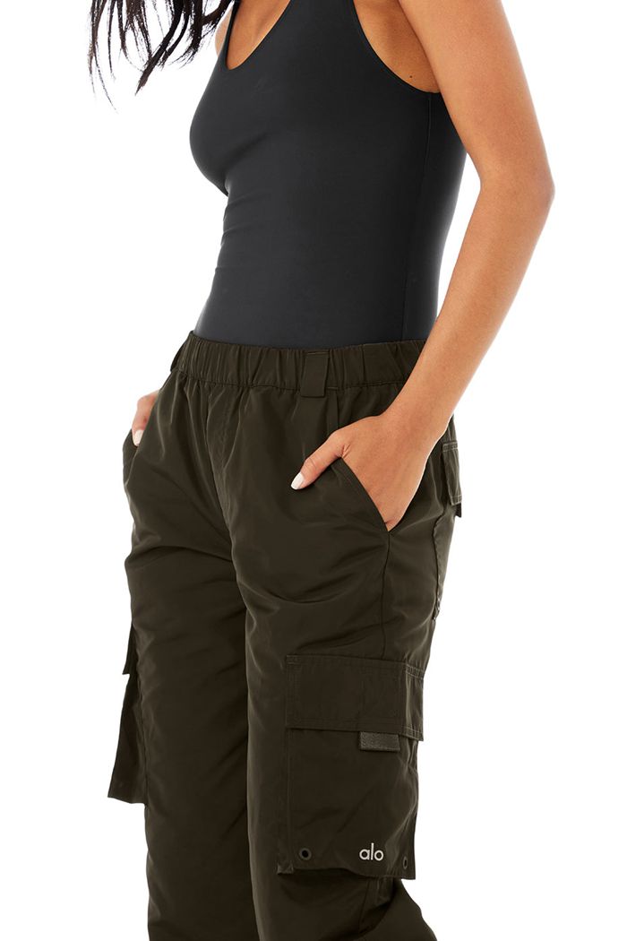 Dark Olive Alo Yoga It Girl Women's Pants | 04758MLSJ