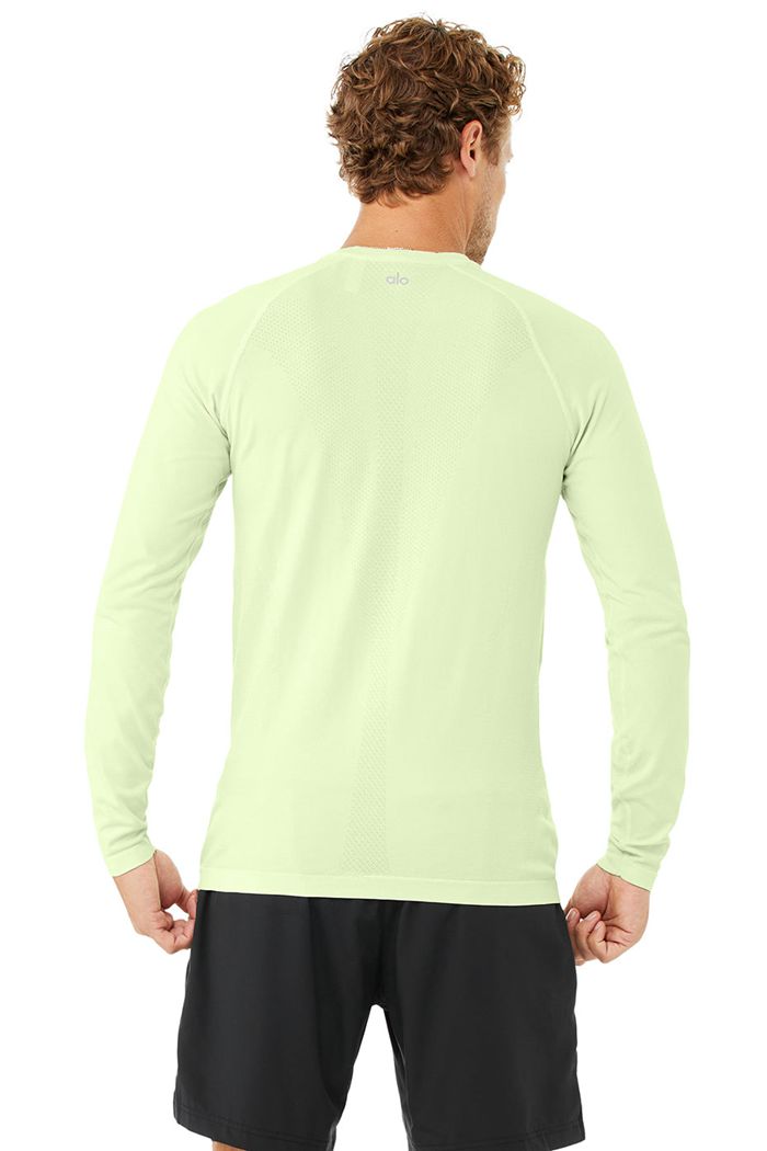 Green Alo Yoga Amplify Seamless Men's Long Sleeve | 52941SOJP