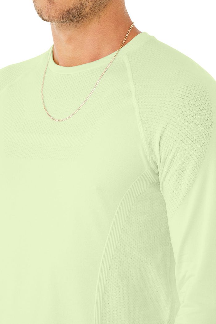 Green Alo Yoga Amplify Seamless Men's Long Sleeve | 52941SOJP