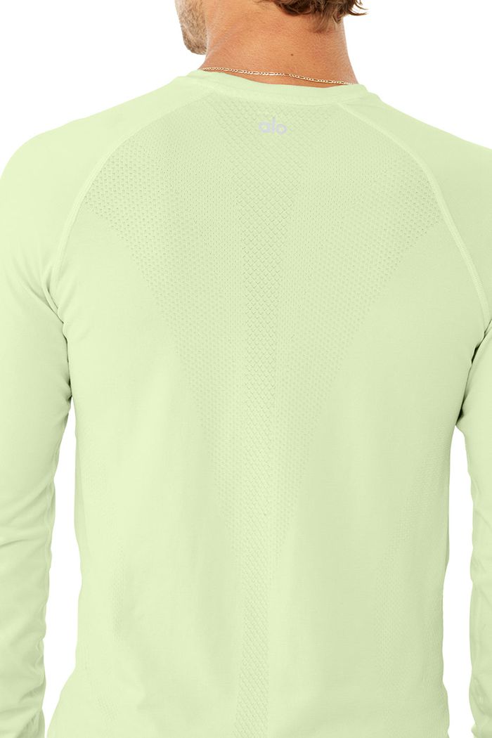 Green Alo Yoga Amplify Seamless Men's Long Sleeve | 52941SOJP