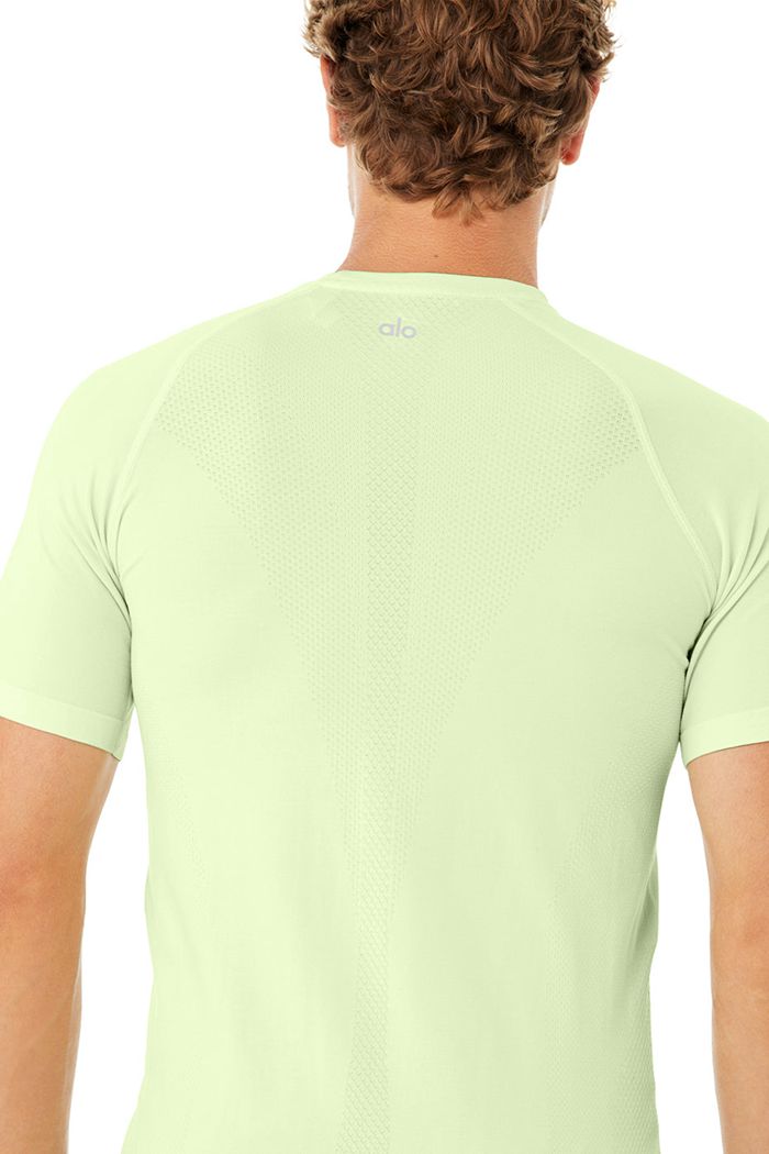 Green Alo Yoga Amplify Seamless Tee Men's Short Sleeve | 57813RZTI