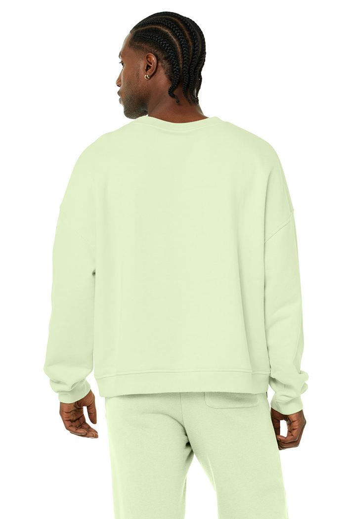 Green Alo Yoga Renown Crew Neck Men's Pullover | 53264UYEQ