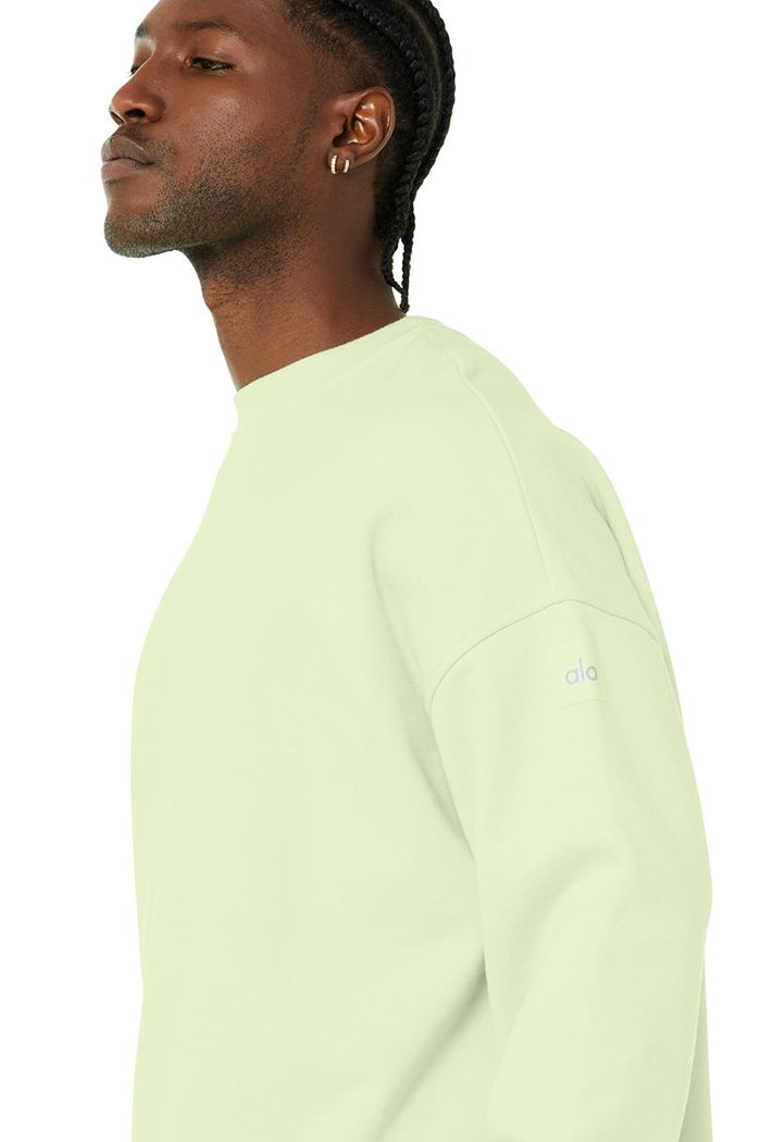 Green Alo Yoga Renown Crew Neck Men's Pullover | 53264UYEQ