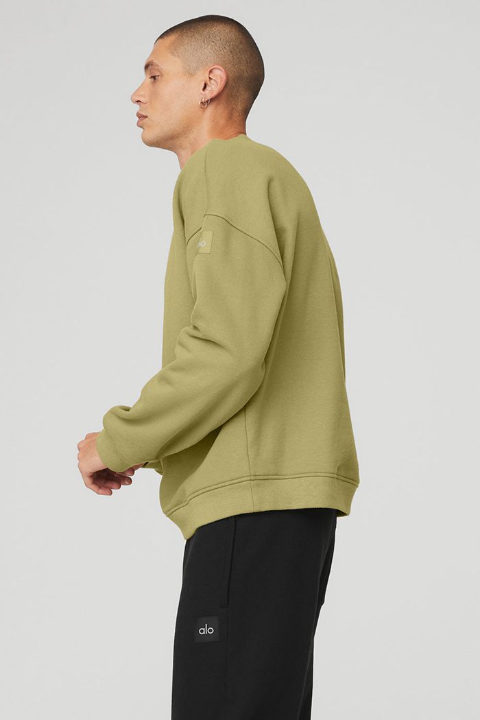 Green Alo Yoga Renown Crew Neck Men's Pullover | 60827VOAY