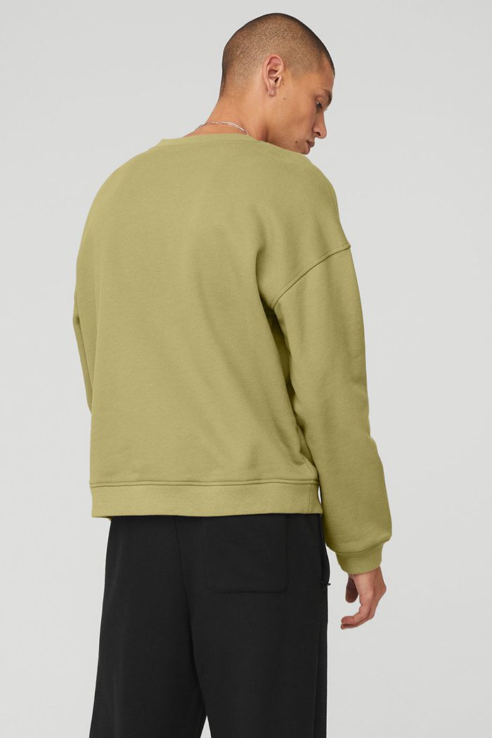 Green Alo Yoga Renown Crew Neck Men's Pullover | 60827VOAY