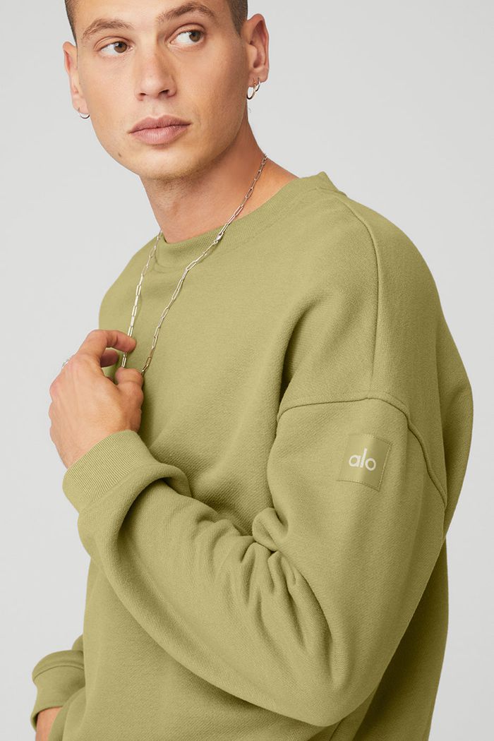 Green Alo Yoga Renown Crew Neck Men's Pullover | 60827VOAY