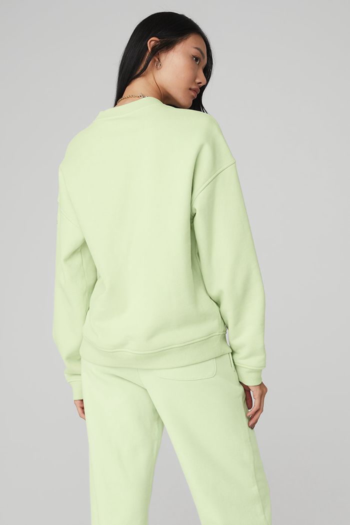 Green Alo Yoga Renown Crew Neck Women's Pullover | 35016BCXN