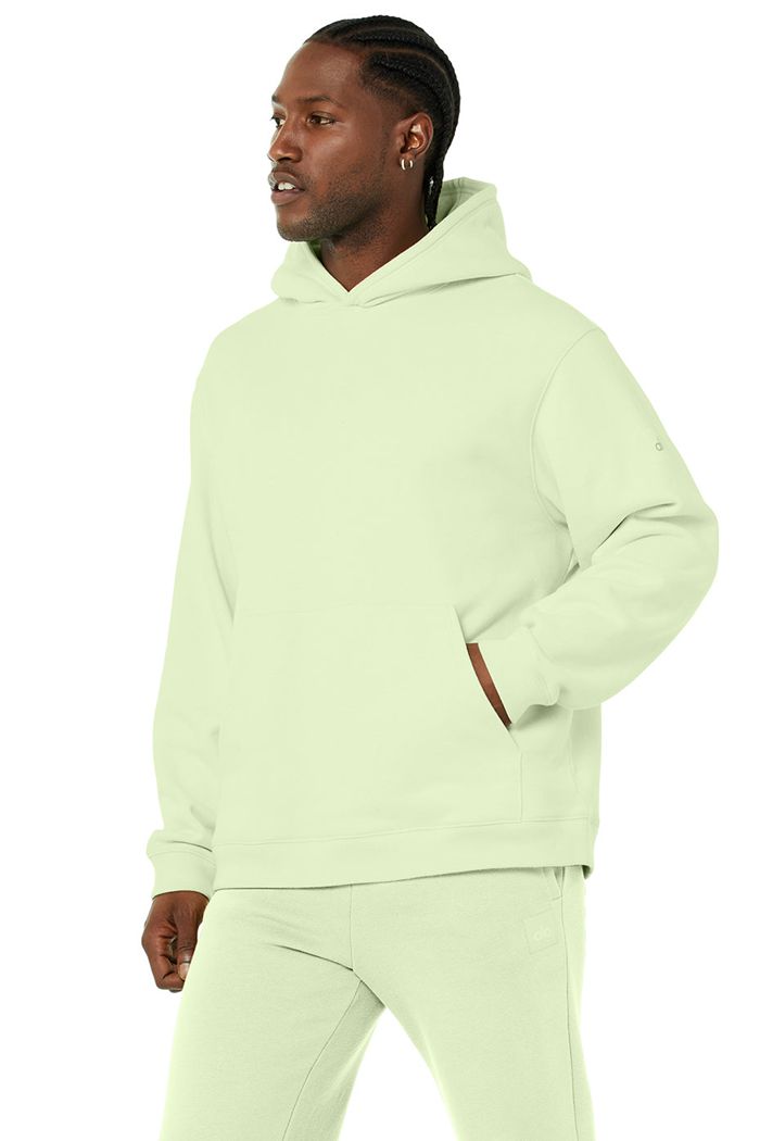 Green Alo Yoga Renown Men's Hoodie | 05128HFSE