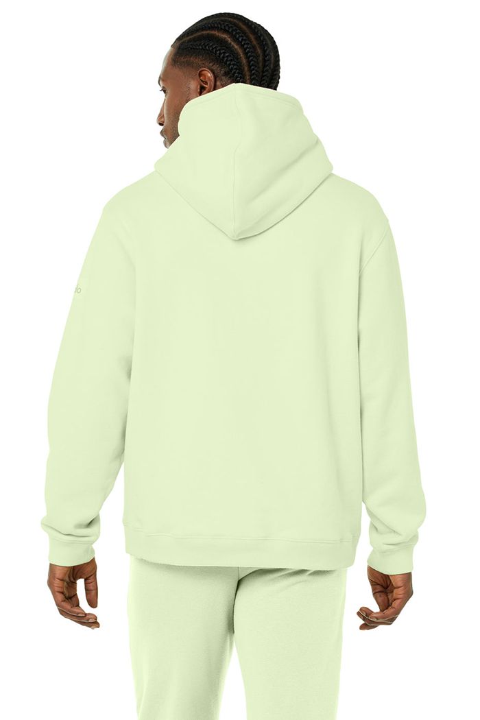 Green Alo Yoga Renown Men's Hoodie | 05128HFSE