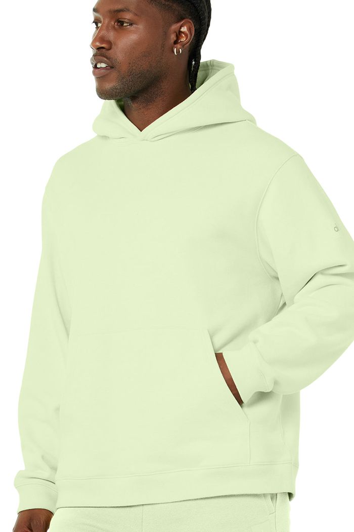 Green Alo Yoga Renown Men's Hoodie | 05128HFSE