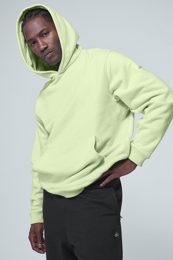 Green Alo Yoga Renown Men's Hoodie | 05128HFSE