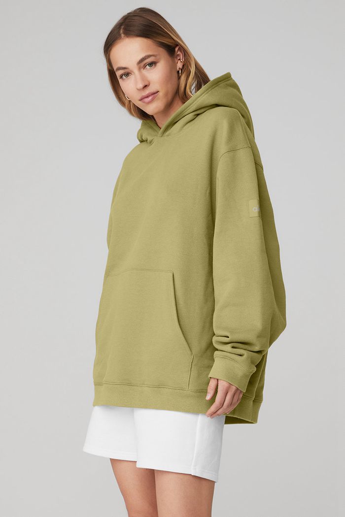 Green Alo Yoga Renown Women's Hoodie | 26801QFCN