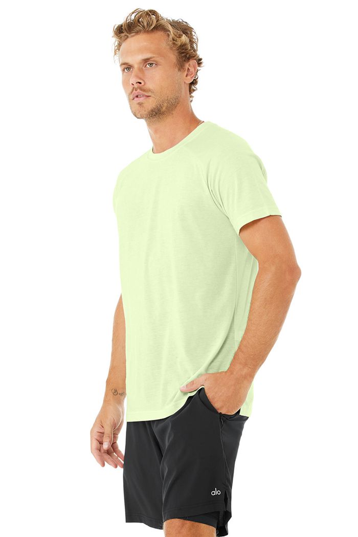 Green Alo Yoga The Triumph Crew Neck Tee Men's Short Sleeve | 83740FPQH