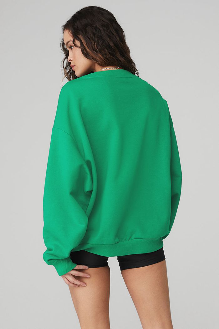 Green Turquoise Alo Yoga Accolade Crew Neck Women's Pullover | 27459VTDX