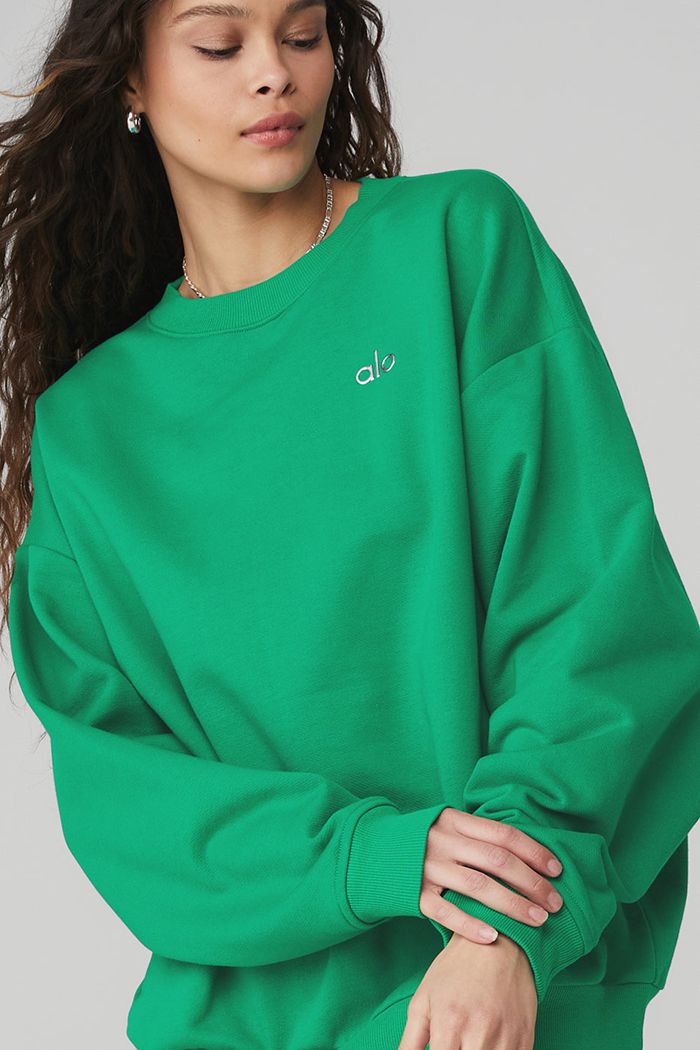 Green Turquoise Alo Yoga Accolade Crew Neck Women's Pullover | 27459VTDX