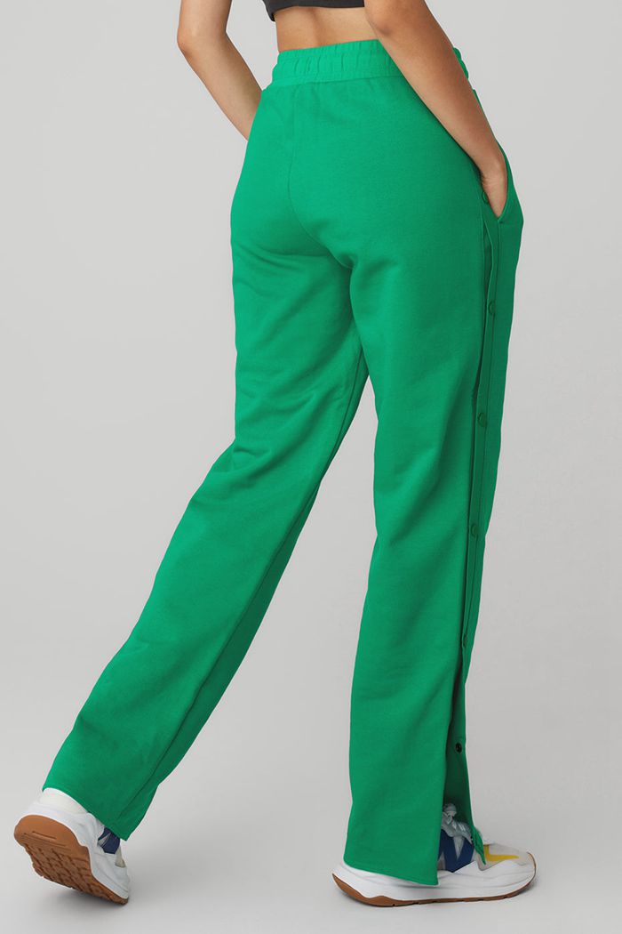 Green Turquoise Alo Yoga Courtside Tearaway Snap Women's Pants | 14083NOPR