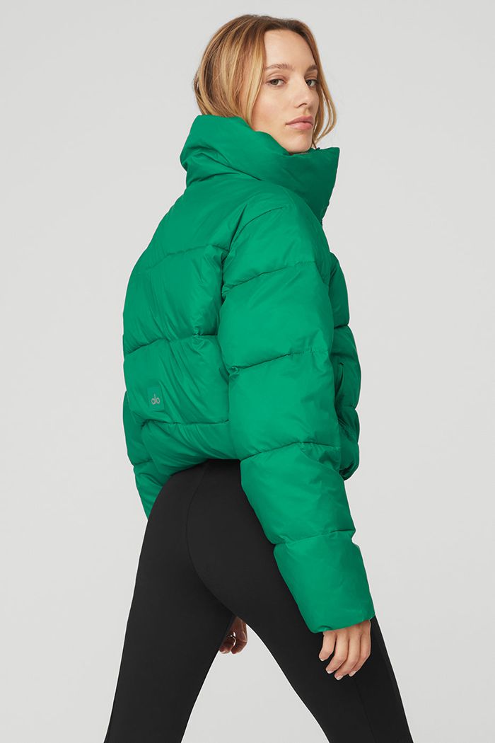 Green Turquoise Alo Yoga Gold Rush Puffer Women's Jackets | 05761WYTX