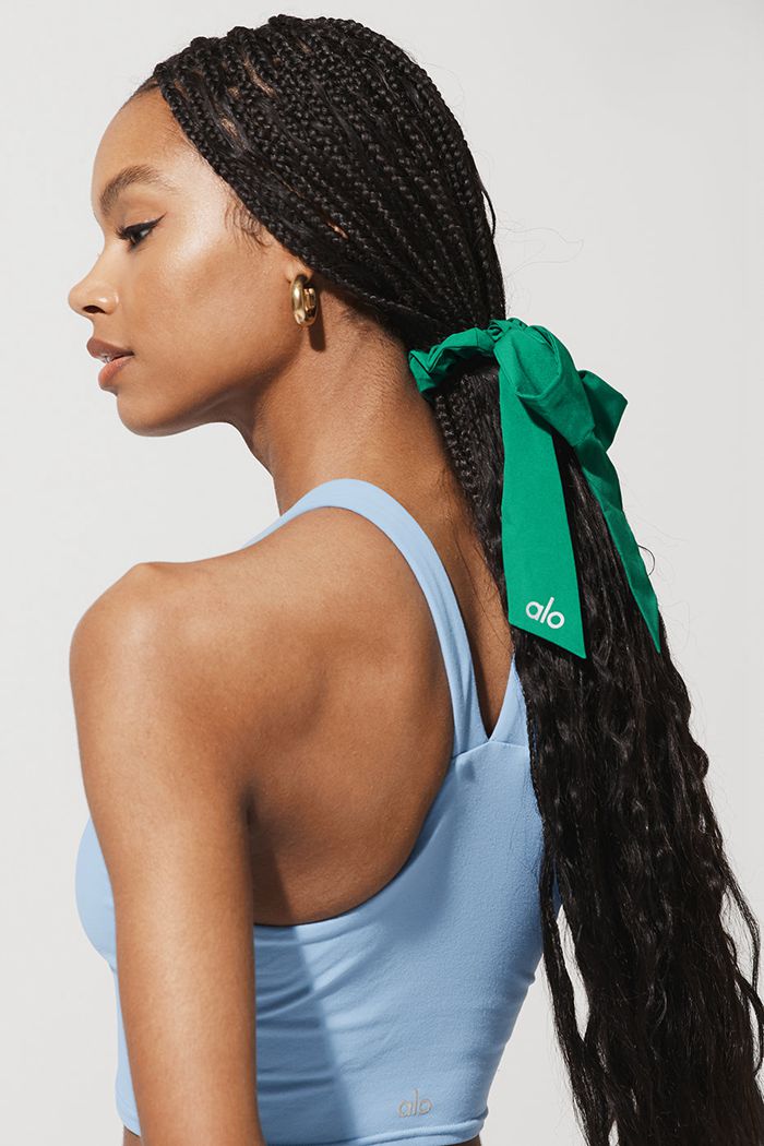 Green Turquoise Alo Yoga Love Knots Tie Women's Scrunchie | 06312BQRH