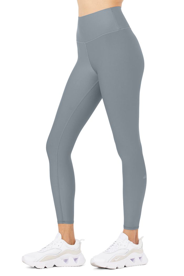 Grey Alo Yoga 7/8 High-Waist Airlift Women's Leggings | 28603JKGW