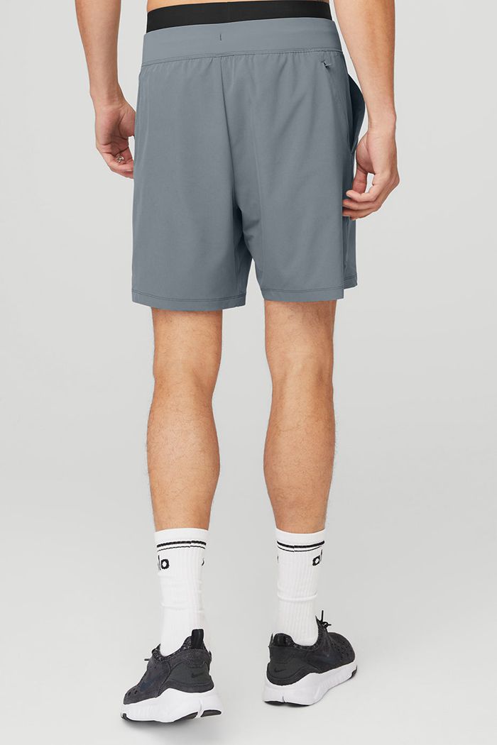 Grey Alo Yoga 7'' Repetition Men's Short | 63452GQJD