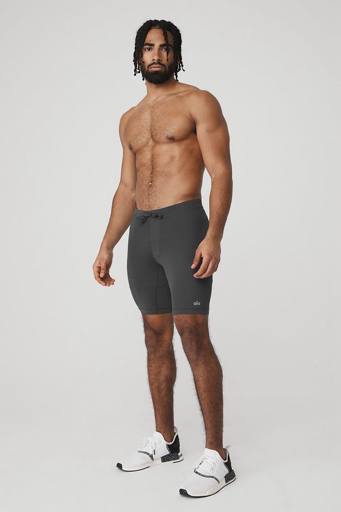 Grey Alo Yoga 9 Warrior Compression Men's Short | 71052IMYB