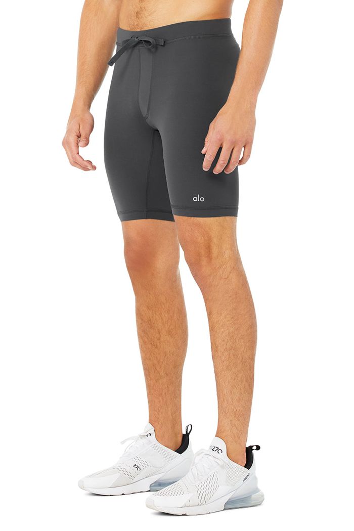 Grey Alo Yoga 9 Warrior Compression Men\'s Short | 71052IMYB