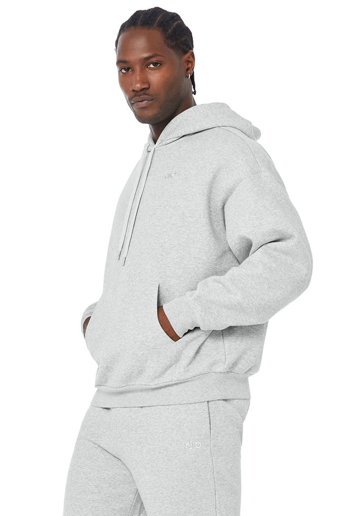 Grey Alo Yoga Accolade Men\'s Hoodie | 18760RGOB