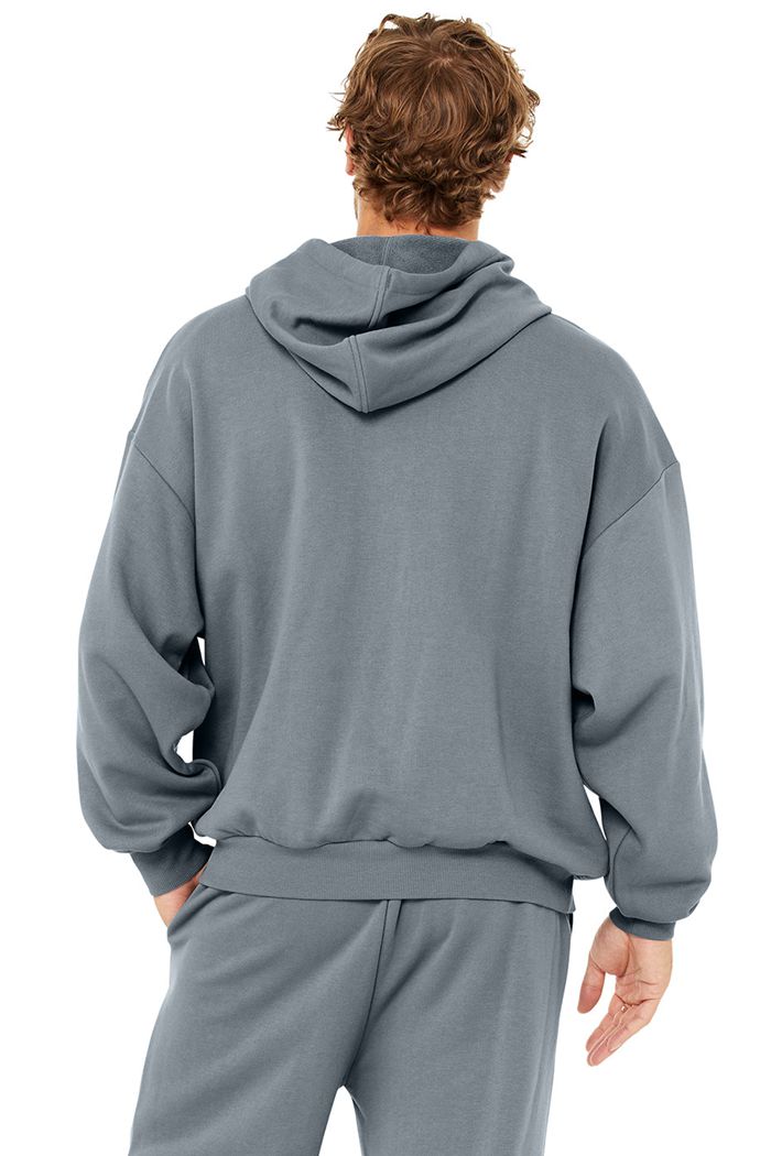 Grey Alo Yoga Accolade Men's Hoodie | 37984HCLW