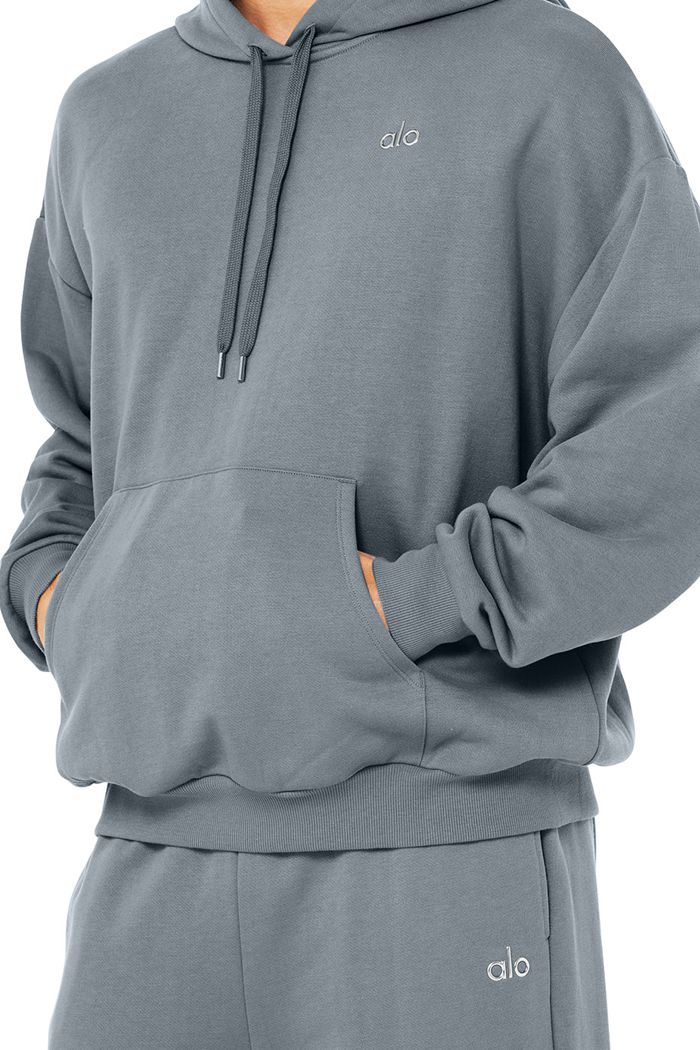 Grey Alo Yoga Accolade Men's Hoodie | 37984HCLW