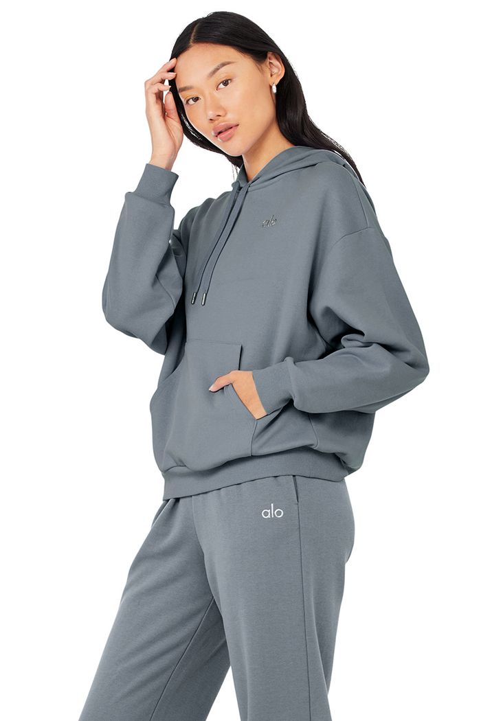 Grey Alo Yoga Accolade Women's Hoodie | 25147JOLI