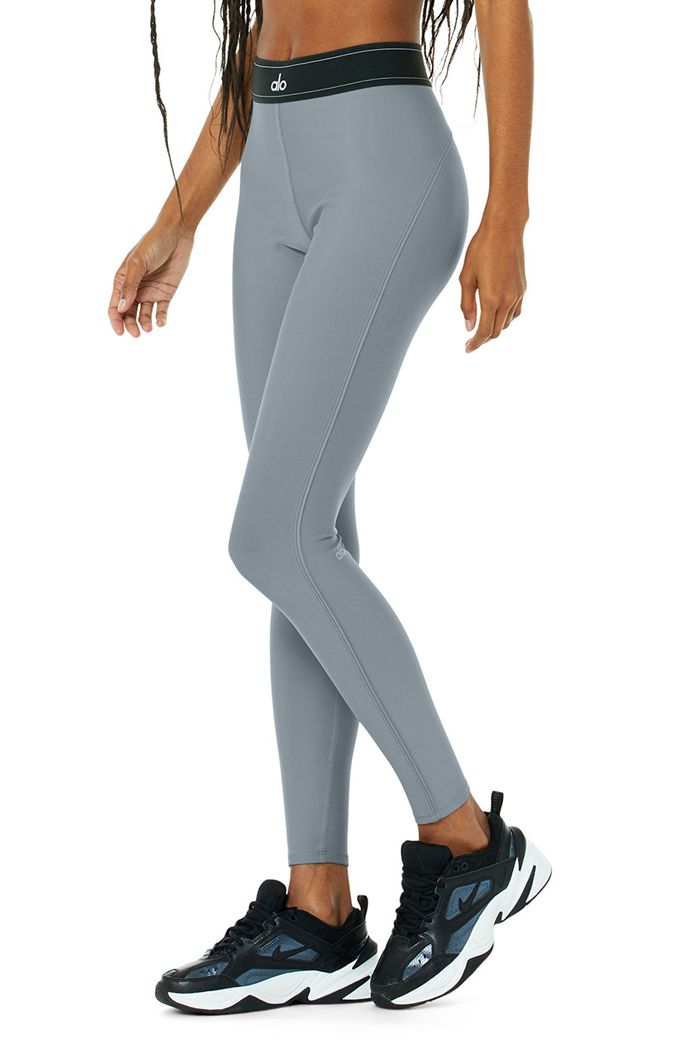 Grey Alo Yoga Airlift High-Waist Suit Up Women's Leggings | 07328HMJC