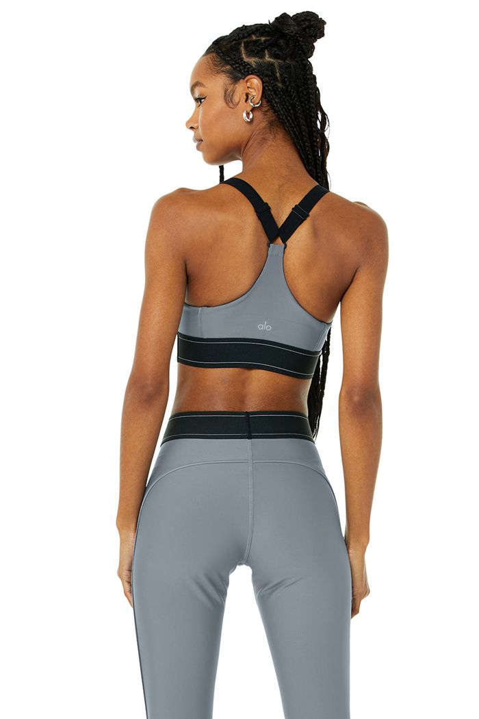 Grey Alo Yoga Airlift Suit Up Women's Bras | 34562AUBH