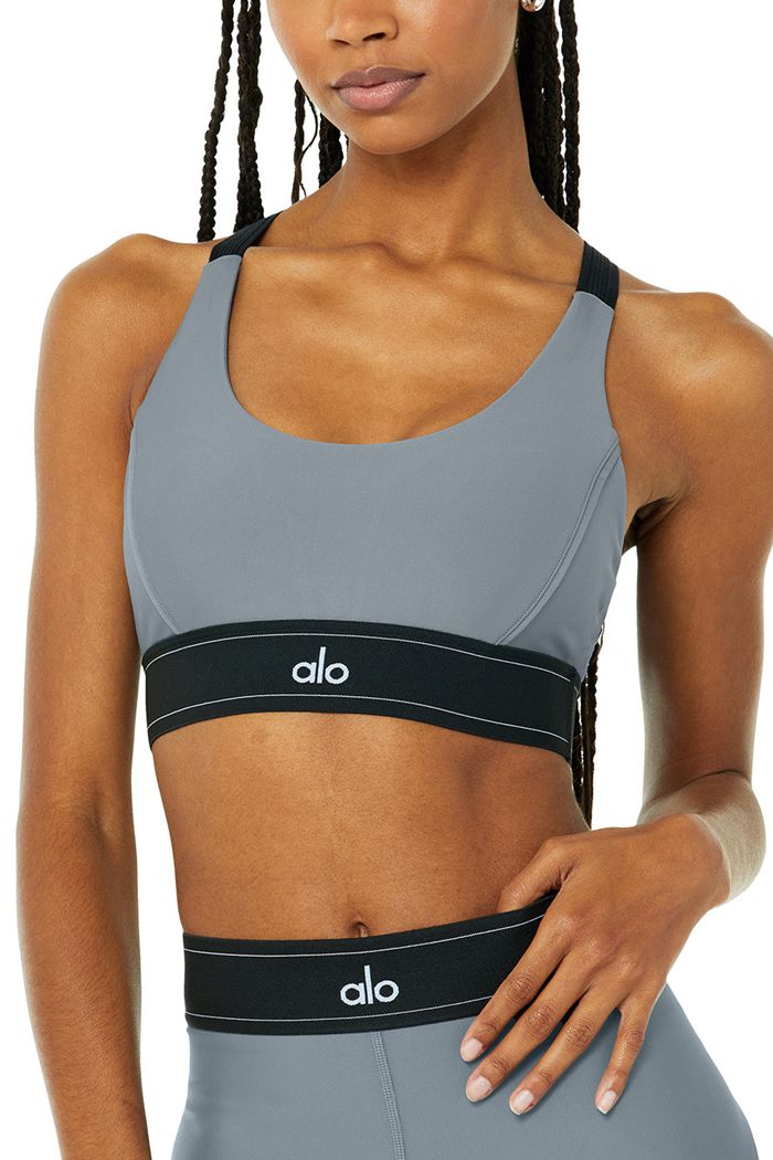 Grey Alo Yoga Airlift Suit Up Women's Bras | 34562AUBH