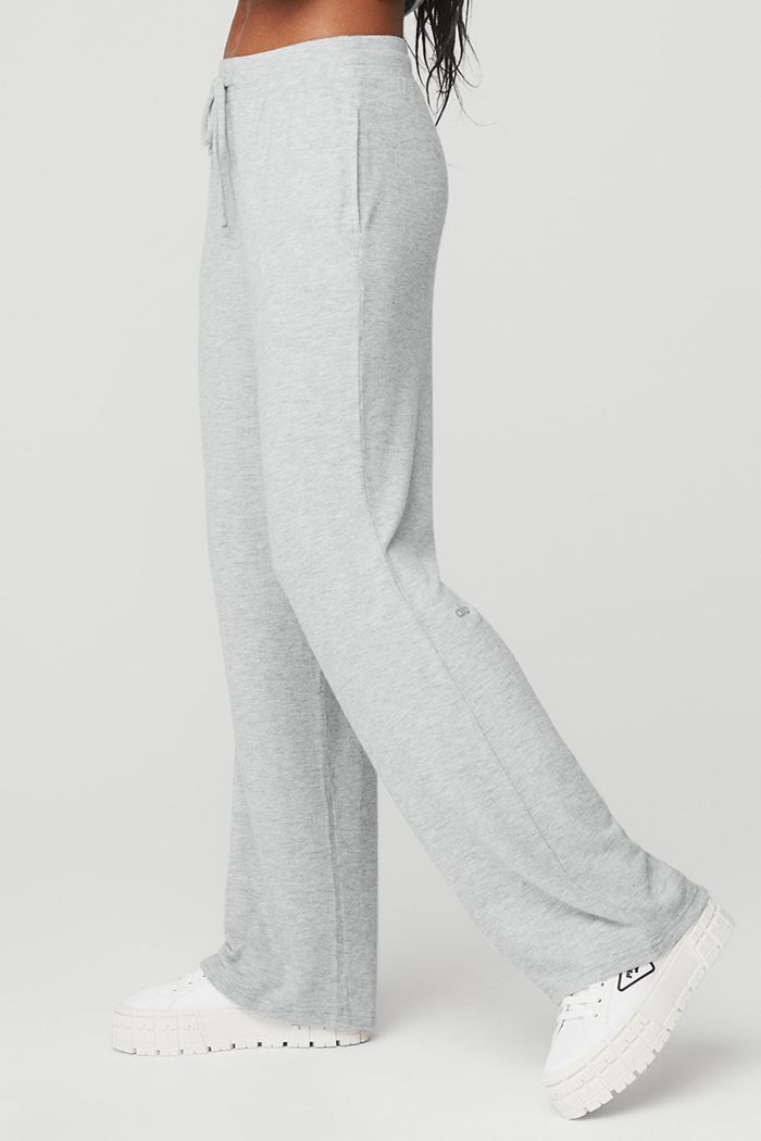 Grey Alo Yoga Alolux High-Waist Soho Wide Leg Women's Pants | 81579WPHG