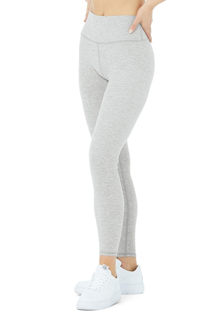 Grey Alo Yoga Alosoft High-Waist 7/8 Highlight Women's Leggings | 72683IYKW