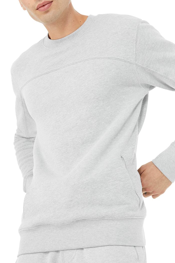 Grey Alo Yoga Base Sweatshirt Men's Long Sleeve | 70198JQPA