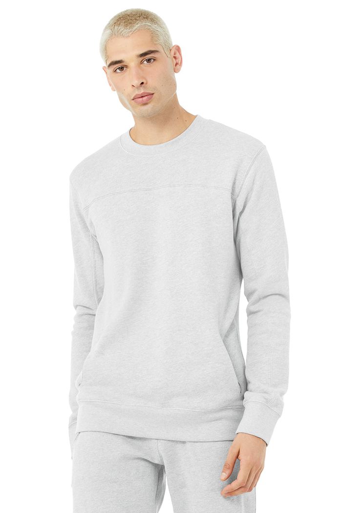 Grey Alo Yoga Base Sweatshirt Men\'s Long Sleeve | 70198JQPA