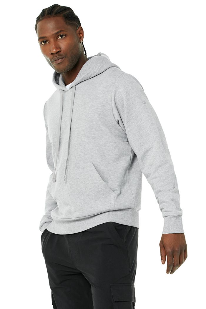 Grey Alo Yoga Caliber Men's Hoodie | 12836YMAN