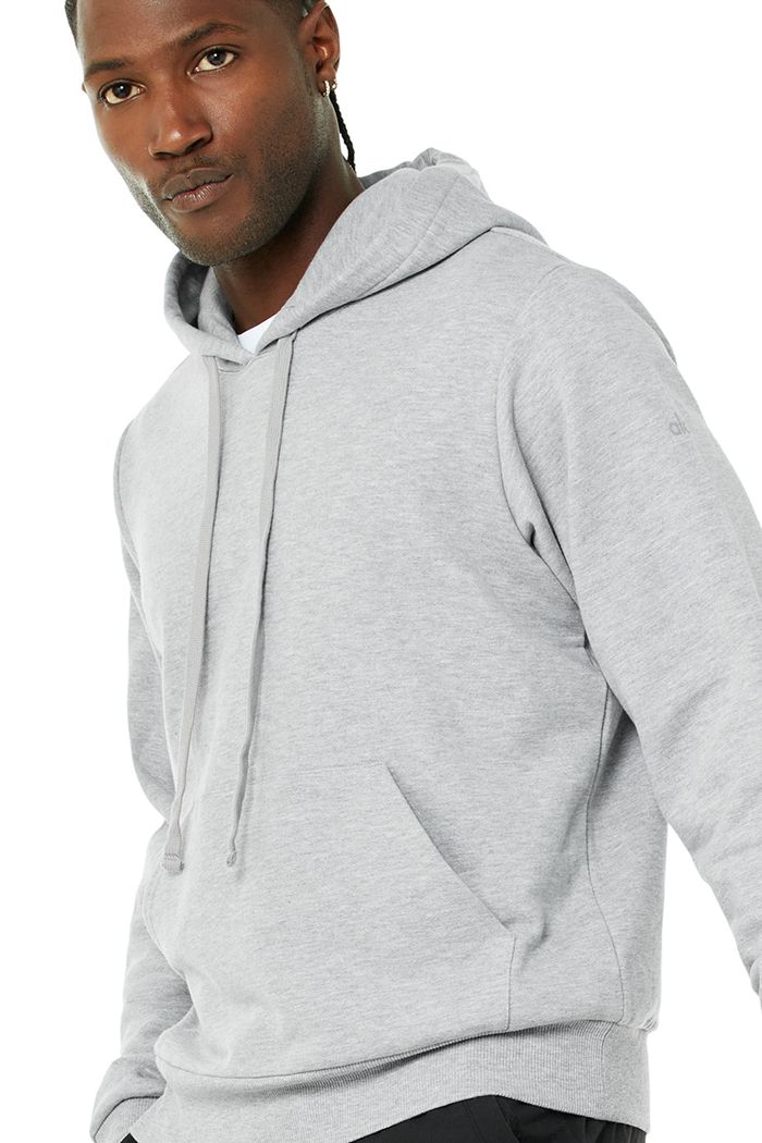 Grey Alo Yoga Caliber Men's Hoodie | 12836YMAN