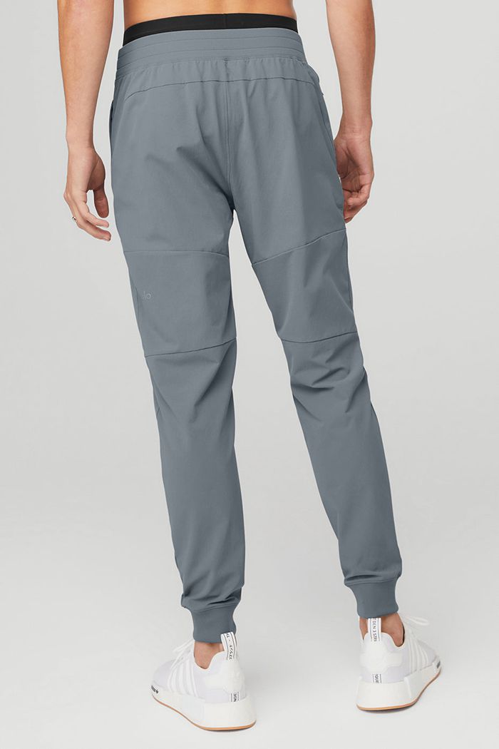 Grey Alo Yoga Co-Op Men's Pants | 78095SVFE