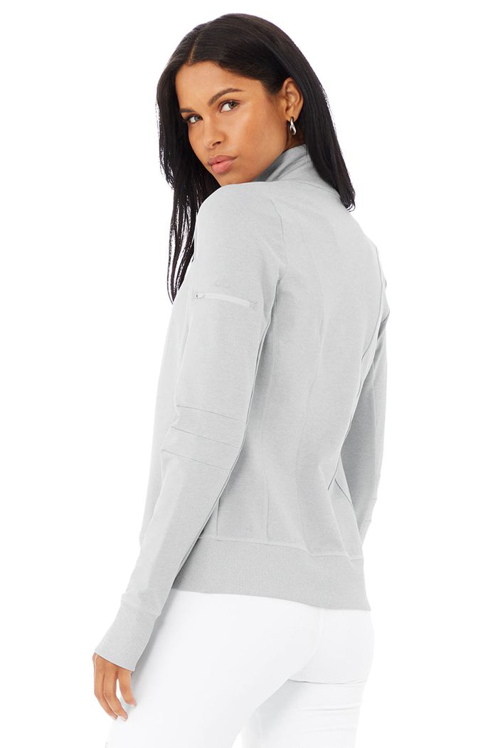 Grey Alo Yoga Contour Women's Jackets | 07582EBVF