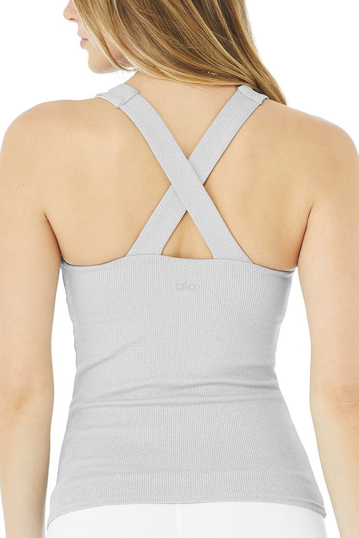 Grey Alo Yoga Elevate Women's Tank Tops | 74156JPQH