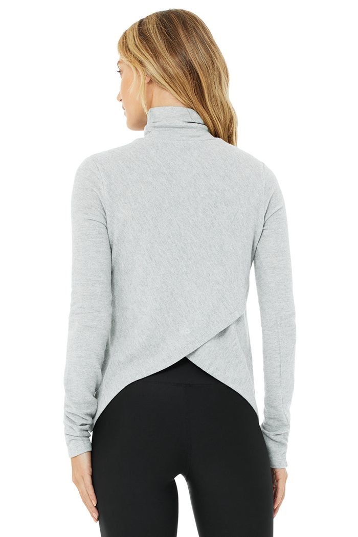 Grey Alo Yoga Embrace Women's Long Sleeve | 76384HSTL