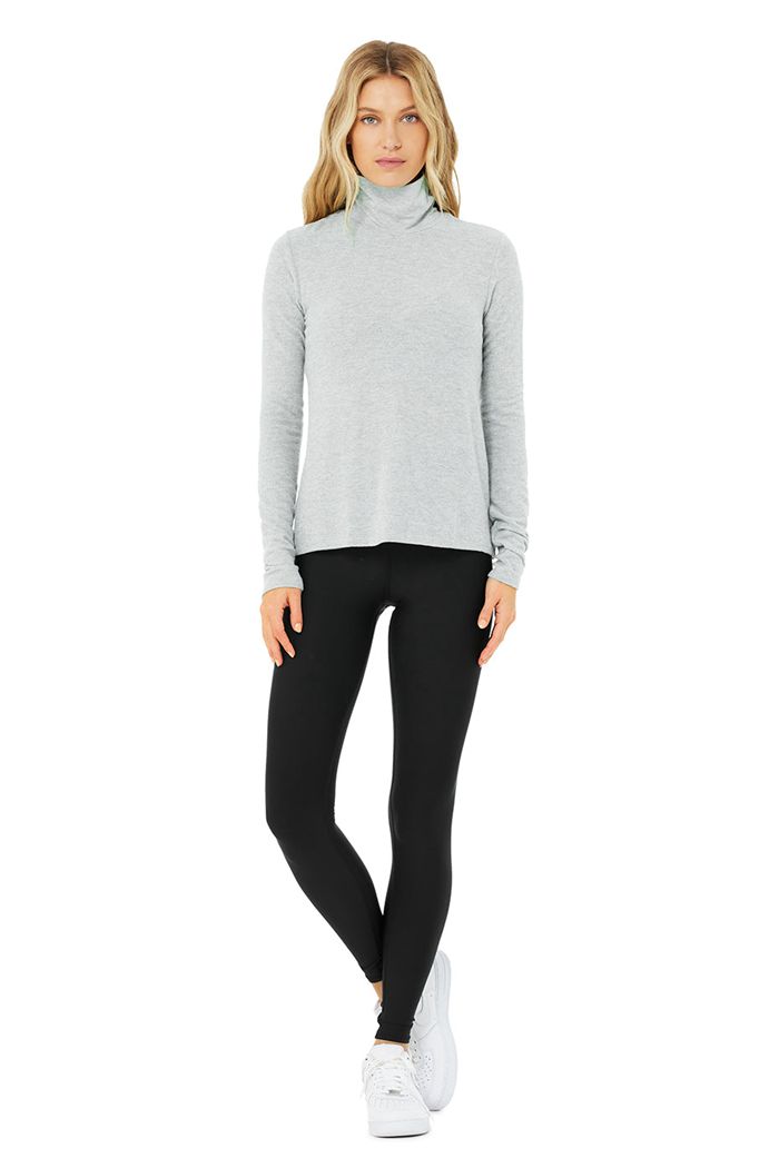 Grey Alo Yoga Embrace Women's Long Sleeve | 76384HSTL